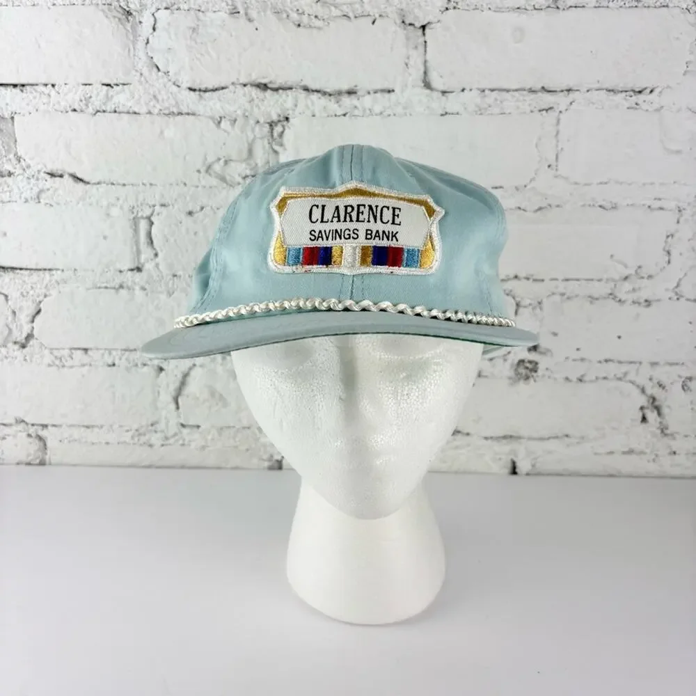 Vintage Clarence Savings Bank Blue Strapback Hat